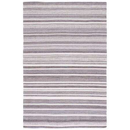 Safavieh 5 x 8 ft. Striped Kilim Hand Woven Polyester Rectangle Area Rug Grey & Ivory STK427F-5
